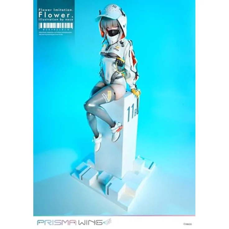 Prime 1 Studio Flower Imitation Prisma Wing PVC Statue 1/7, 28 cm, mit maskiertem und unmaskiertem Gesichtsteil, aschgraue Haare, Blumenmotivierte Basis – Bild 7