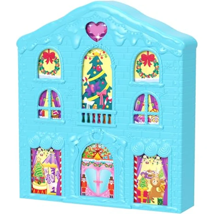 Polly Pocket Adventskalender mit Lebkuchenhaus-Spielset, 24 Überraschungen, Puppenhausmöbel, Spielzeugauto, Weihnachtszubehör, HWP33 - Preisvergleich – Bild 3