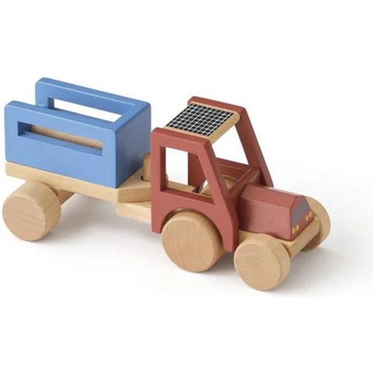 Kids Concept Spielzeug-Traktor Aiden, Holz-Traktor in Grün, 9 cm breit, für Kinder ab 12 Monaten