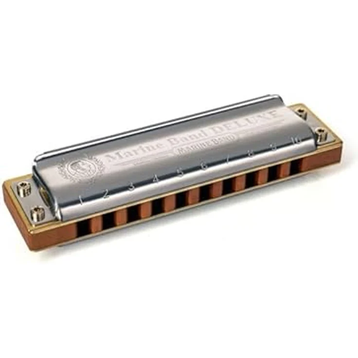Hohner Marine Band Deluxe Mundharmonika G, mit 0,9 mm Messing-Platte und SnapCase, für verbesserten Spielkomfort und einfache Wartung – Bild 1