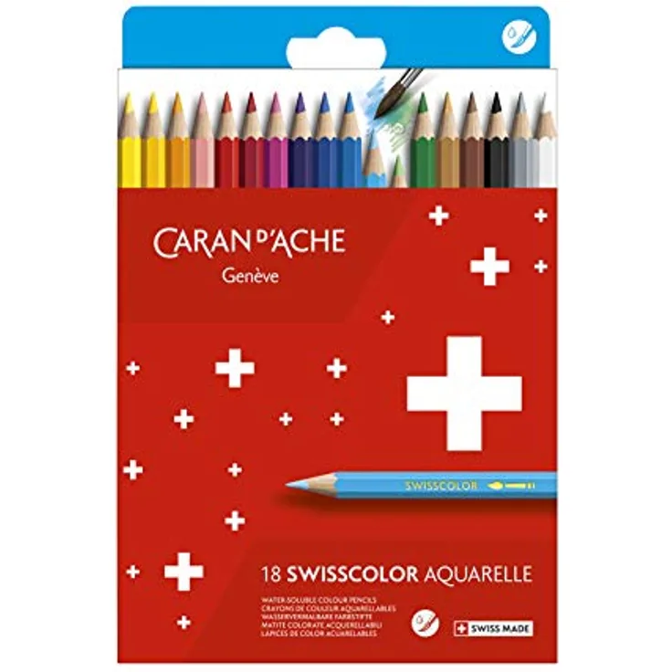 Caran d'Ache 1285.818 Swisscolor 18 wasserlösliche Buntstifte im Karton
