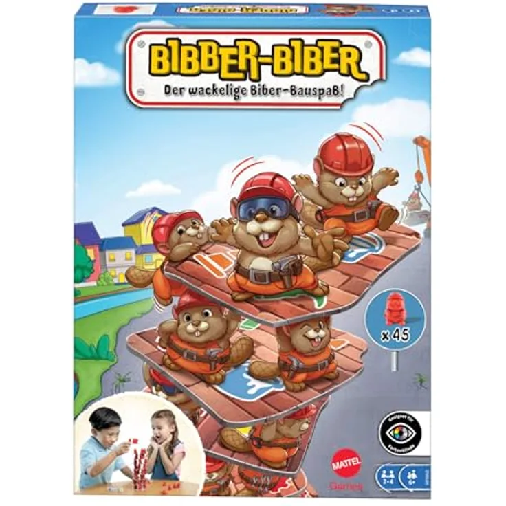 Mattel Games Biber-Bauspaß, Brettspiel für Spieleabende mit Familie und Freunden, Reisen und Camping, HPW60 - Preisvergleich