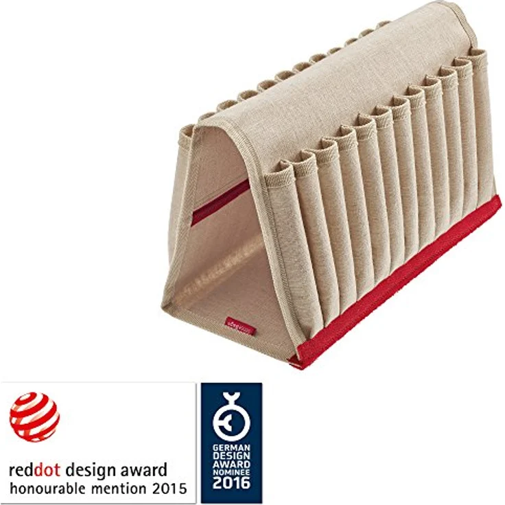 transotype senseBag Wallet, cremefarbene Tasche für bis zu 24 Marker, abwaschbares Polyester mit abgenähten Stiftfächern – Bild 3