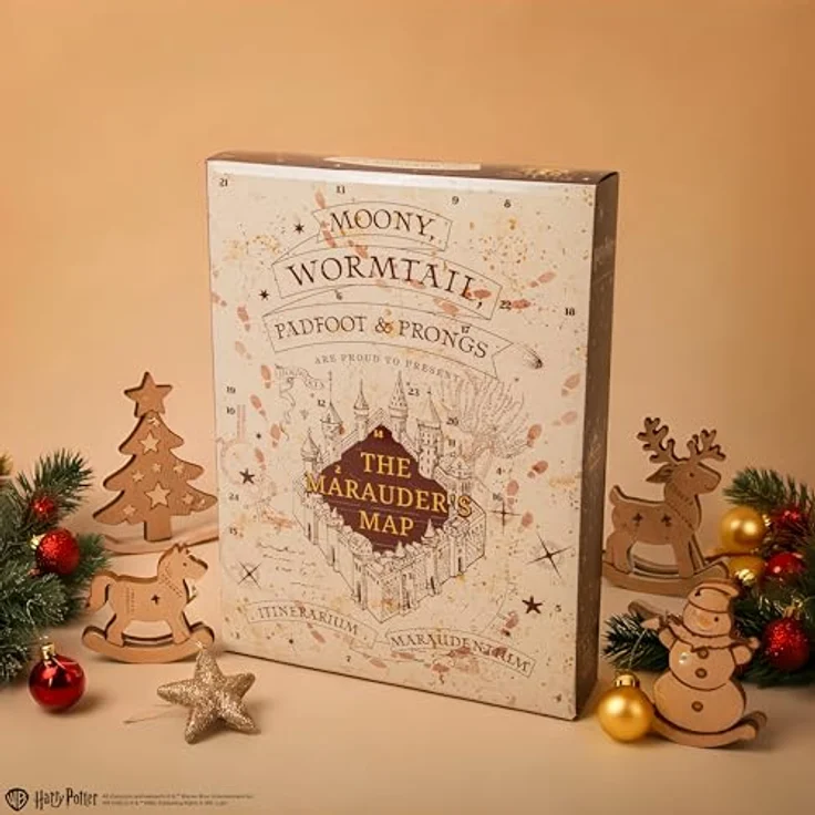 Cinereplicas Harry Potter Marauder's Map-2026 Edition Adventskalender mit 24 Artikeln, inkl. Socken, Aufkleber und Notizblock, One Size – Bild 2
