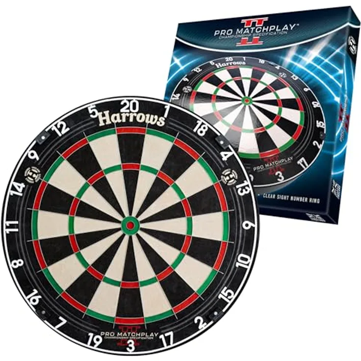 Harrows Pro Matchplay 2, Dartscheibe in offizieller Größe mit ultradünnem Messerdraht, für maximale Punktzahl, kompatibel mit Dartscheibenständer und Beleuchtung