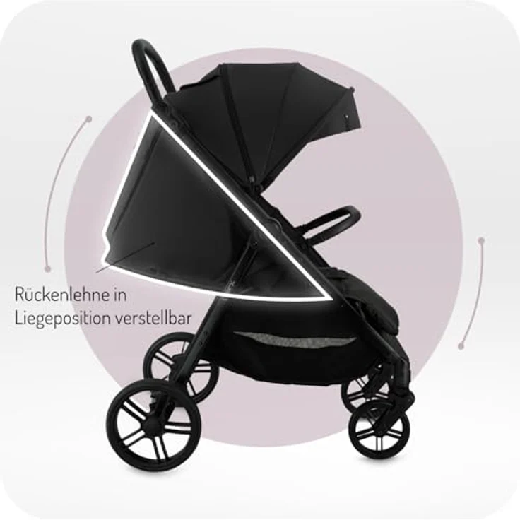 MoMi Kinderbuggy CLARA, 5-Punkt-Sicherheitsgurt, Fußsack, Getränkehalter, Einkaufskorb, Wickeltasche, Insekten- und Regenschutz, ab 6 Monaten bis 22 kg, klappbar, bis 10 kg Gewicht – Bild 4