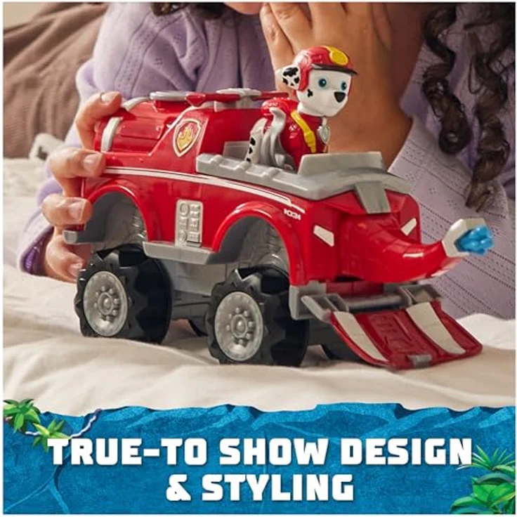 Spin Master Paw Patrol Spielzeug-Auto Jungle Pups, Marshall Offroad-Fahrzeug mit  ausklappbarer Rettungsleiter und Lichtleiste – Bild 5