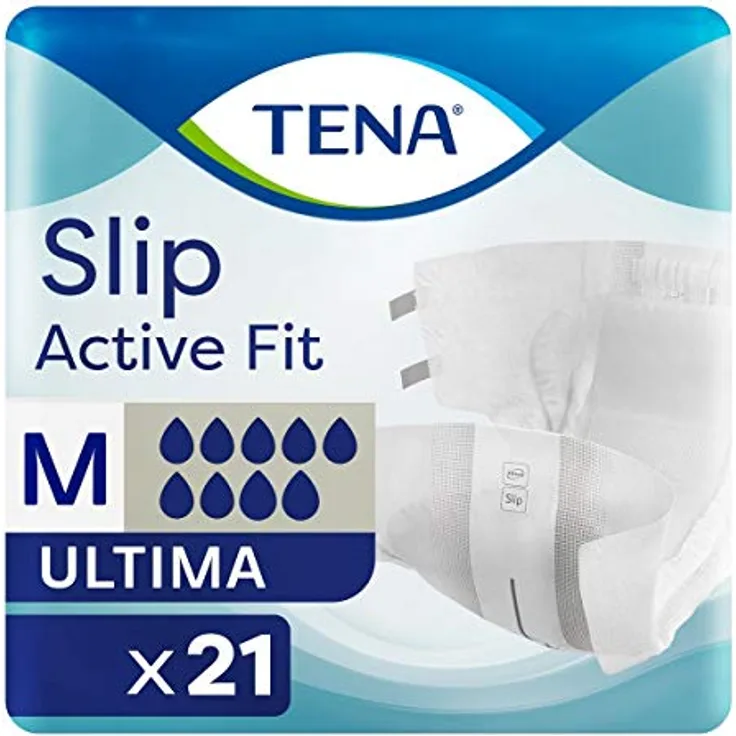 TENA Windeln ActiveFit Ultima - Medium (73-144 cm) (21-St) - Hohe Saugleistung für längere Tragezeiten, sichere Verschlüsse - Preisvergleich