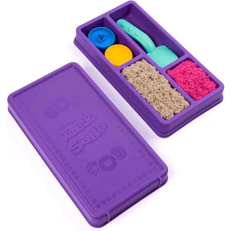 Spin Master Kinetic Sand - Cookie Box, Bastelsand mit doppelseitigen Förmchen und pinkfarbener Dekoration – Bild 5
