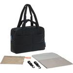 LÄSSIG Everyday Bag Green Label, Wickeltasche black mit 21 l Volumen, für Kinderwagen oder Buggy, inklusive gepolstertem Laptopfach und Wickelzubehör