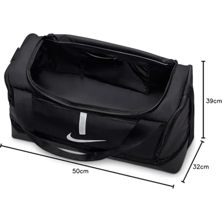 Nike Sporttasche Team M Bag, robuste Sporttasche mit geräumigem Hauptfach, hartem Boden und 37 Liter Volumen, schwarz – Bild 12