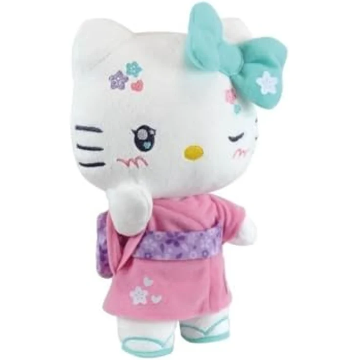 Jemini Kawaii-Plüschtier Hello Kitty mit rosa Kimono und Flip-Flops, 22 cm, bunt – Bild 4