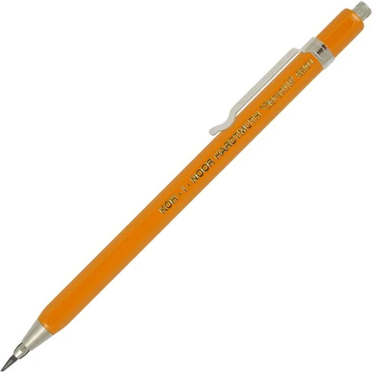KOH-I-NOOR Druckbleistift Versatil, Metall, 2,0 mm, 120 mm, gelb, mit Minenspitzer und Clip, CN1004KK
