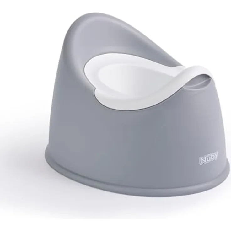 Nuby Easy Clean Töpfchen mit herausnehmbarem Behälter, ab 18 Monaten, grau, mit integrierten Spritzschutz