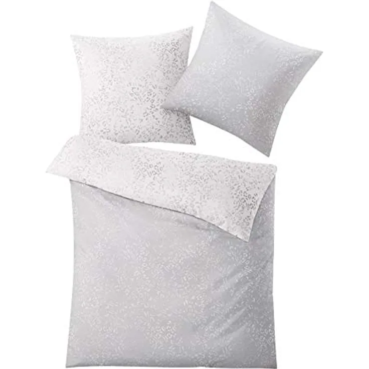 Kleine Wolke Lea Bettwäsche, Baumwolle, Silbergrau, 155x220 + 80x 80