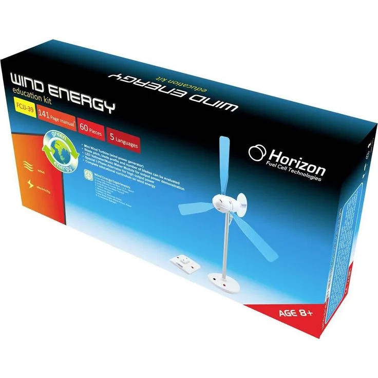Horizon Educational FCJJ-39 Wind Energy Science Kit, Experimentierkasten zur Stromerzeugung aus Windenergie mit neun Rotorblättern und LED-Modul