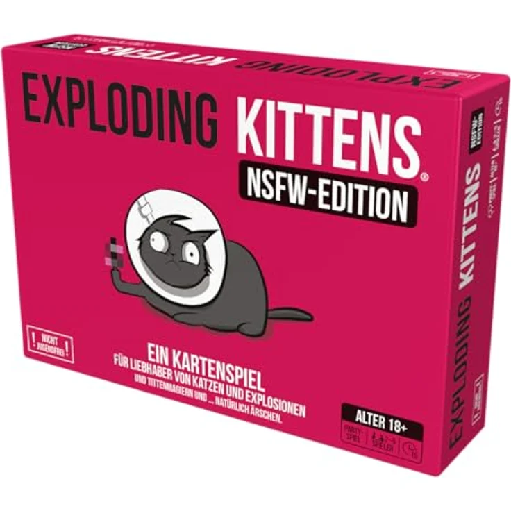 Asmodee Exploding Kittens: NSFW Edition (Auflage 2024), Kartenspiel für Partys, 2-5 Spieler, Ab 18+ Jahren, 15 Minuten, Deutsch, Mehrfarbig – Bild 3