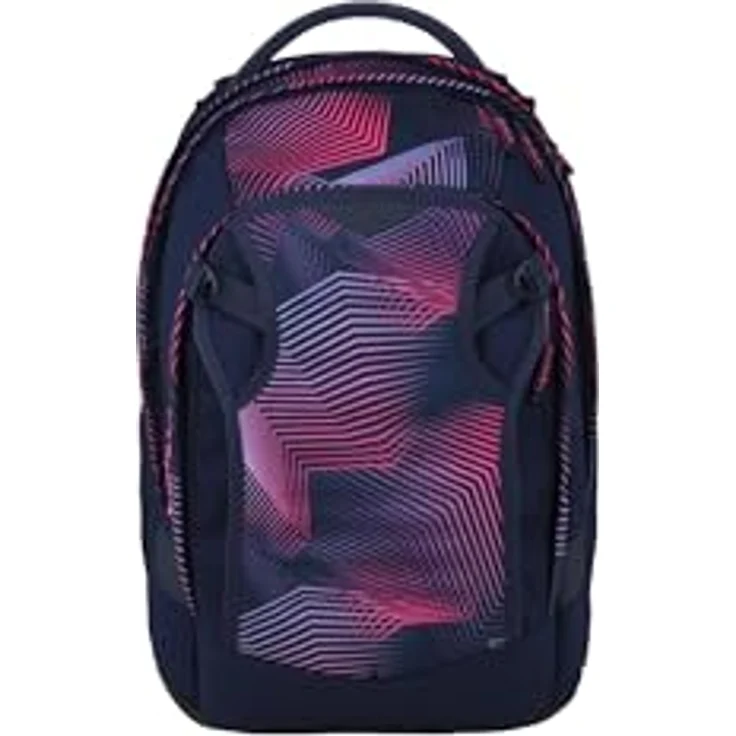 Satch match plus Schulrucksack, erweiterbar auf 35 Liter, ergonomisch, mit Fronttasche in Seismic Pink - Dunkelblau – Bild 1