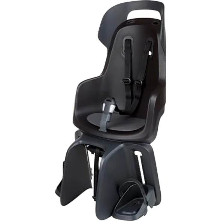 Bobike GO MAXI, Fahrradkinderrückbank mit MIK-HD Gepäckträgerhalterung für 26“ bis 29“ Fahrräder, Urban Schwarz, max. 15 kg, TÜV GS zertifiziert