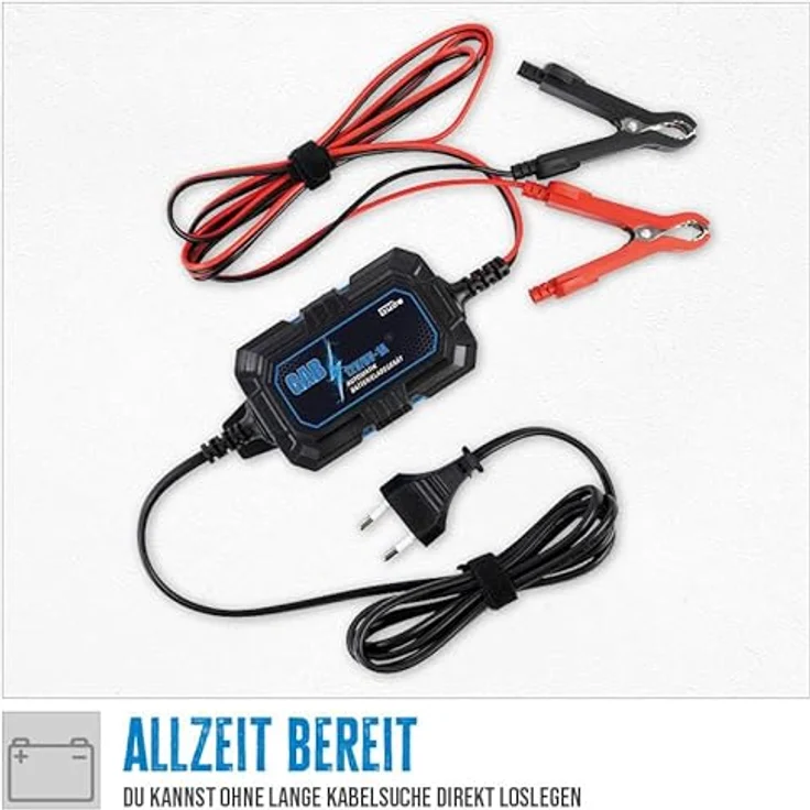 Güde Automatik Batterieladegerät GAB 12V/6V-1A, vollautomatisches Erhaltungsladegerät mit Inverter-Technologie, Verpolungs- und Kurzschlussschutz, für 4-30 Ah Batterien – Bild 2