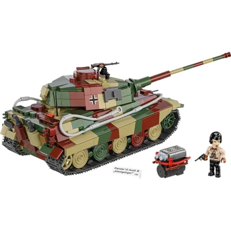 COBI 3113 - Historical Collection - Panzer VI Ausf. Königstiger - Neu, 802 hochwertige Elemente, abnehmbares Mini-Motormodell, inkl. Figur, 1:35 Maßstab, klar strukturierte Anleitung – Bild 3