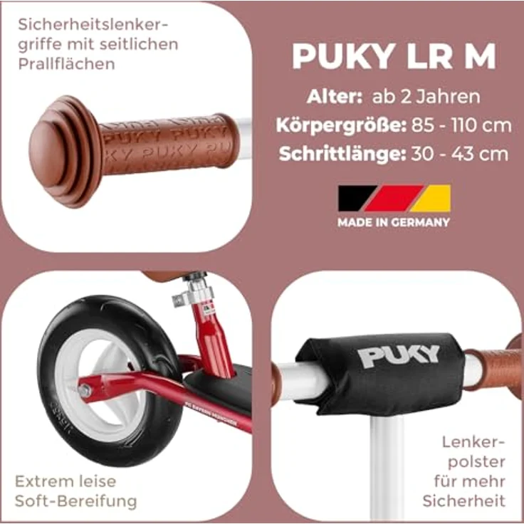 Puky Laufrad LRM, Laufrad ab 2 Jahren in verschiedenen Farben, stoßfeste Pulverbeschichtung, höhenverstellbarer Sattel – Bild 3