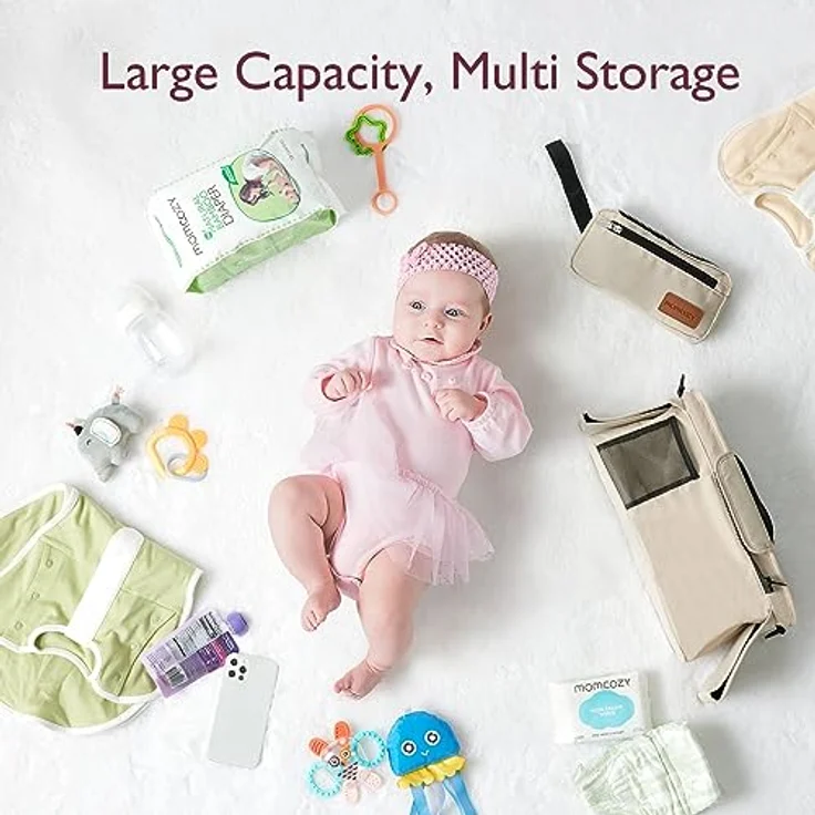 Momcozy Kinderwagen Organizer mit isolierten Getränkehaltern, Reißverschlusstasche und verstellbarem Schultergurt, Universell passend für die meisten Kinderwagen, stauraum für Windeln & Handys – Bild 3