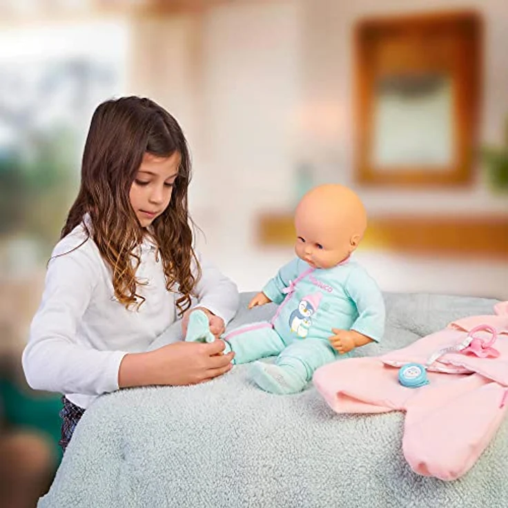 Nenuco - Ist Mein Baby gut zugedeckt?, Babypuppe Weichkörper, die krank Wird, zugedeckt Wird, zittert und Fieber hat, mit Schnuller und Babyschühchen als Pflegezubehör, Famosa (700017360) – Bild 11
