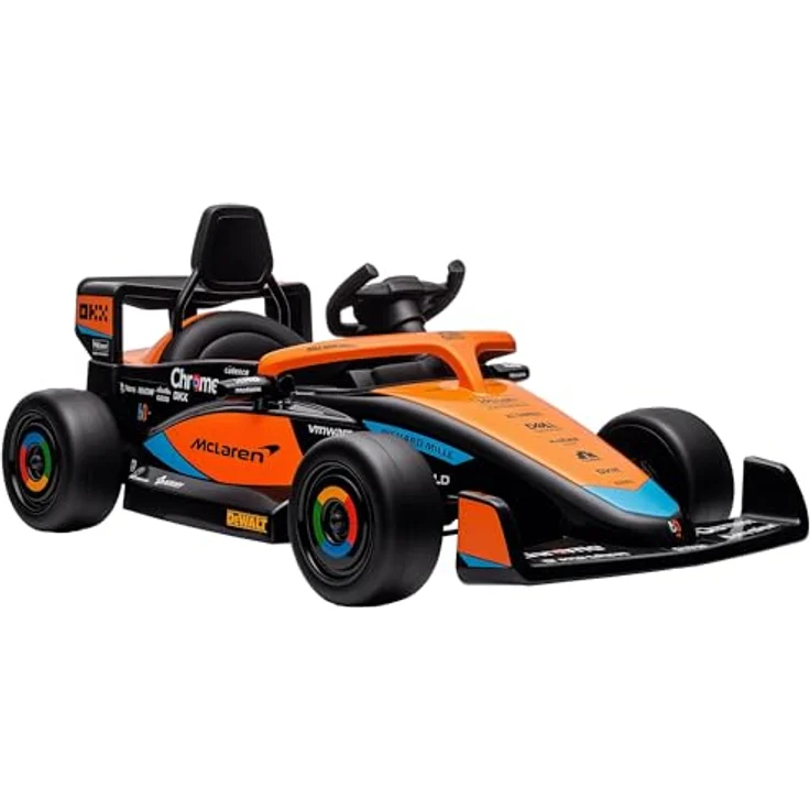 AIYAPLAY Elektro-Kinderauto 12V Kinderfahrzeug mit 2,4G-Fernbedienung, Orange, für 3-5 Jahre Kinder, offiziell lizenziert von McLaren, Dualmotoren, Hupe, USB, Musikfunktion – Bild 2