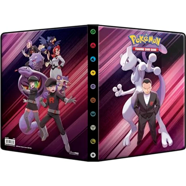 Ultra PRO Scarlet & Violet: Destined Rivals 9-Pocket Portfolio für Pokémon, Kartenbinder für bis zu 126 Single-Loaded oder 252 doppelt geladene Karten, Team Rocket Design – Bild 3