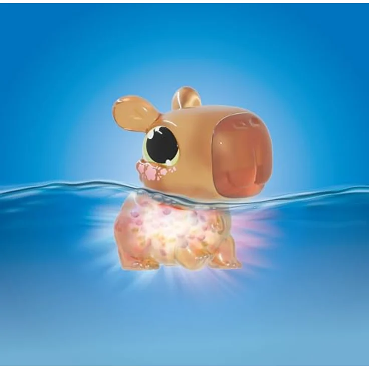 Animagic Let’s Glo Capybara LILA, Kuscheltier Wasserschwein für Kinder ab 4 Jahren, schwimmendes, leuchtendes und sensorisches Spielzeug mit versteckter Mandarine – Bild 5