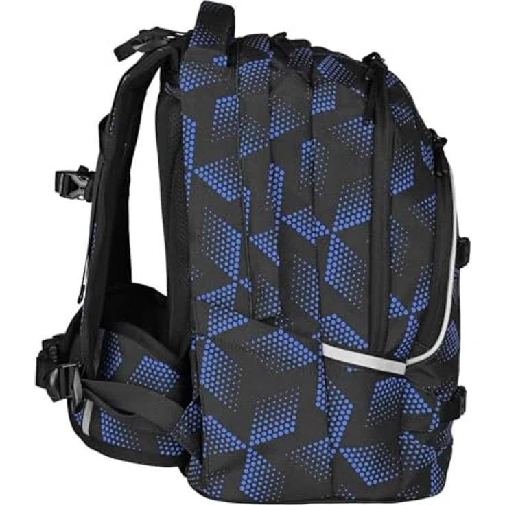 McNeill Schulrucksack MILO Bishi, 27 Liter, ergonomisch gepolstert mit reflektierenden Elementen, blau – Bild 3