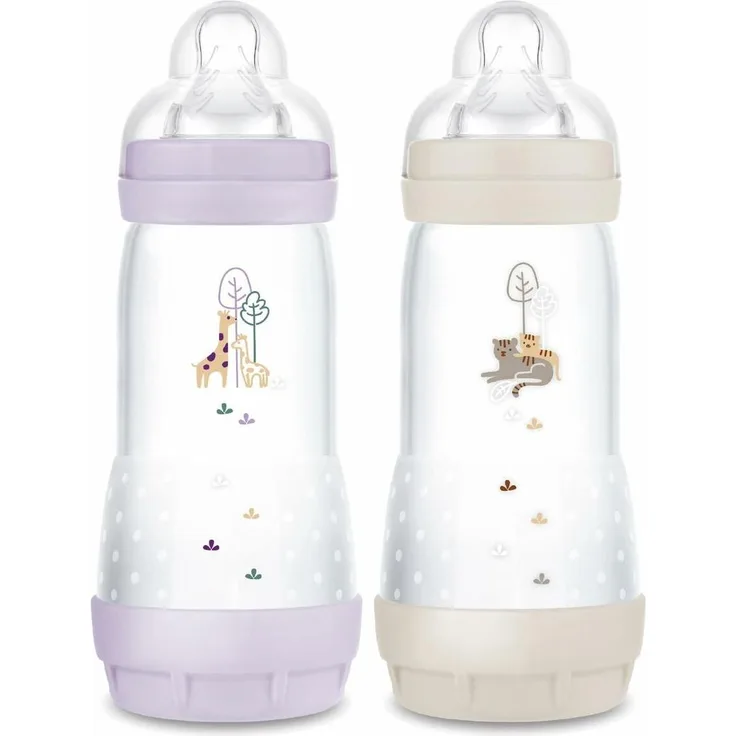 MAM Babyflasche Girafe, 330 ml mit Anti-Kolik-Ventil, BPA-frei und variablem Nahrungsfluss