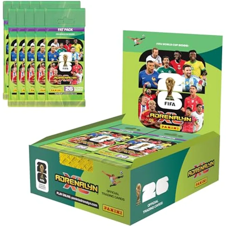 Panini FIFA-Weltmeisterschaft 2026 Adrenalyn XL Fat Pack, 26 offizielle Trading Cards für Sammler