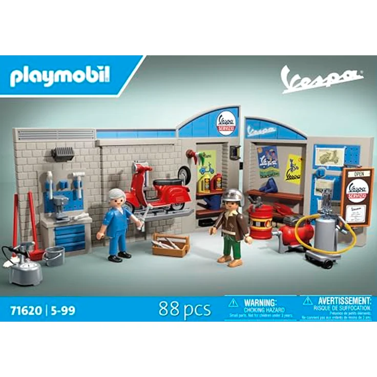 Playmobil® Konstruktions-Spielset 60s Vespa Garage (71620), Vespa, (88 St), Made in Europe – Bild 4