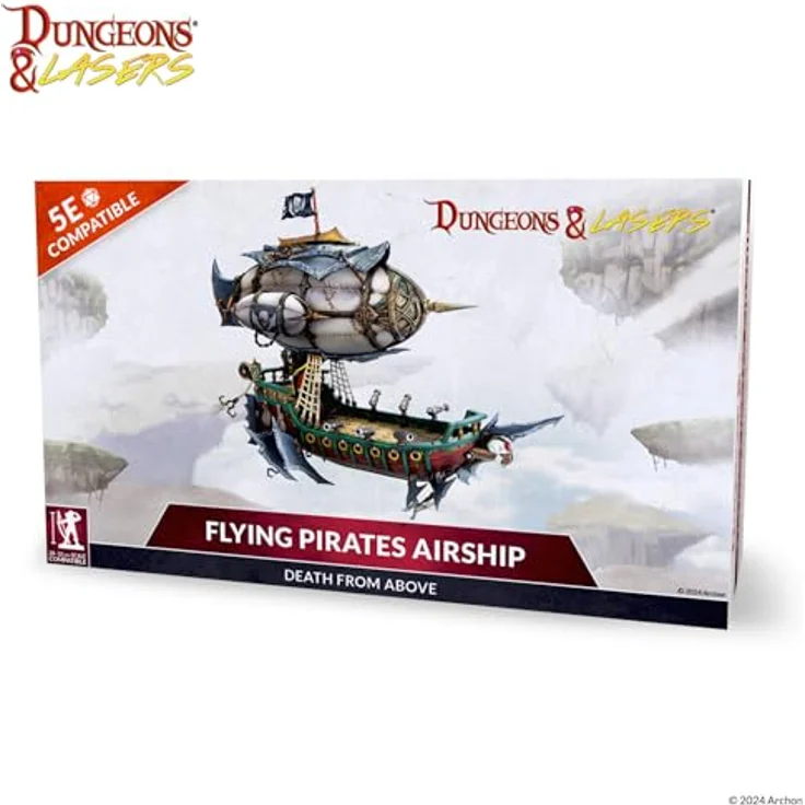 Dungeons & Lasers Deuslair Flying Pirates Luftschiff Miniatur, 25,4 cm hoch, unlackiert und unmontiert, kompatibel mit DND und 5E RPG-Spielen, ab 14 Jahren – Bild 2