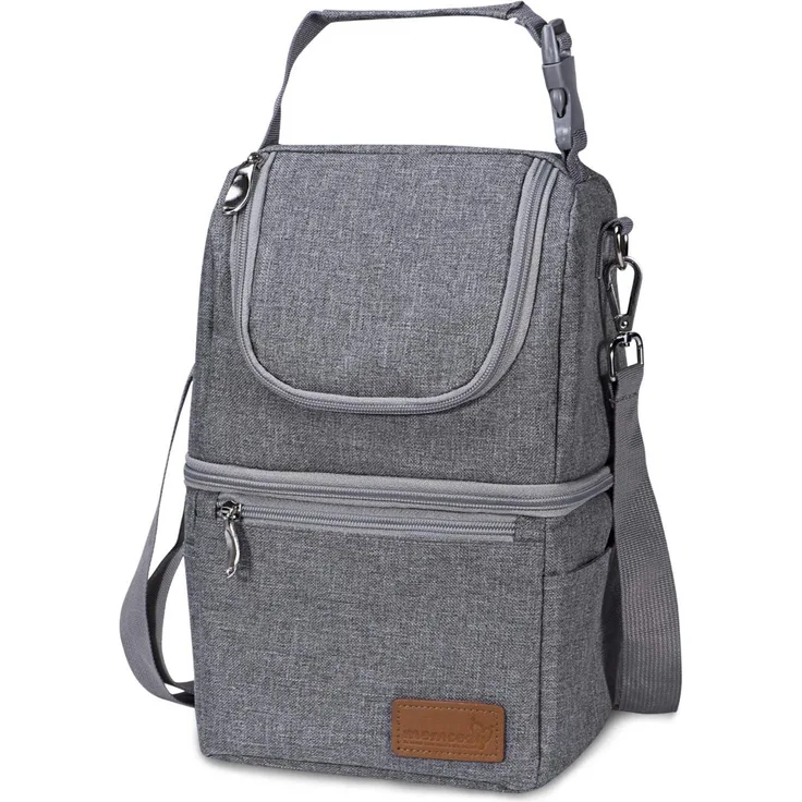 Momcozy Babynahrungsbehälter Kühltasche mit zwei separaten Fächern, hält Lebensmittel bis zu 5 Stunden kühl, flexibles Design für große Gegenstände