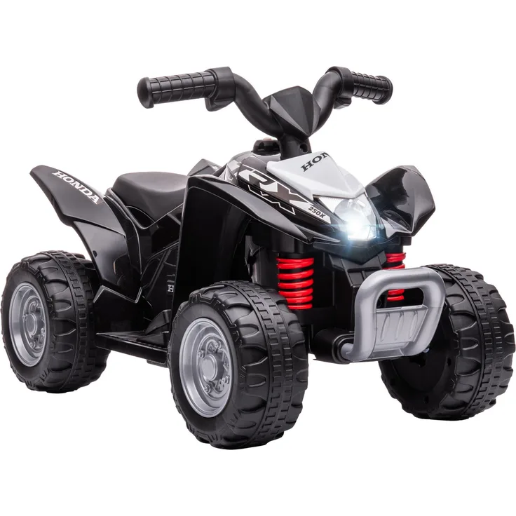AIYAPLAY Elektro-Kinderquad Miniquad Schwarz, 25 kg Belastbarkeit, LED-Licht, Hupe, Pedal, 45 Minuten Fahrzeit