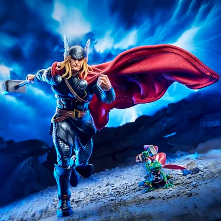 Marvel Legends Maximum Series Thor, Deluxe Action-Figur (15 cm) mit über 20 Bewegungspunkten, 14 Accessoires und weichem Umhang für starke Posen – Bild 5