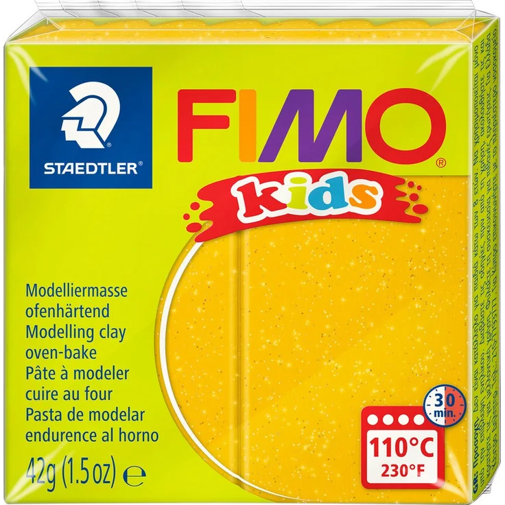 FIMO kids Modelliermasse, 42 g, 16 Farben für Kinder, leicht formbar