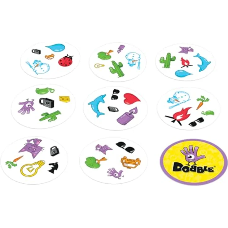 Asmodee Dobble Giant Brettspiel, große Karten Ø 24,5 cm, 4 Mini-Spiele für alle Altersgruppen – Bild 4