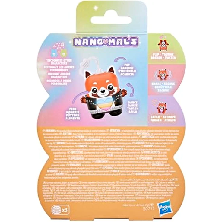 Nano-Mals Pamanda, elektronisches Fidget-Tierchen mit farbwechselnder Herzanzeige, rot, inkl. ansteckbarem Rocker-Outfit und Clip für Schulranzen – Bild 9