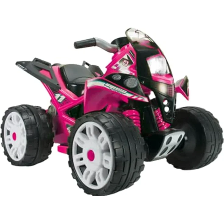 INJUSA Elektroquad The Beast Rosa, 12V Batterie, für Kinder von 2 bis 4 Jahren, Gaspedal, Rückwärtsgang, Elektrische Bremse, Breite Kunststoffräder, max. 6 km/h – Bild 1