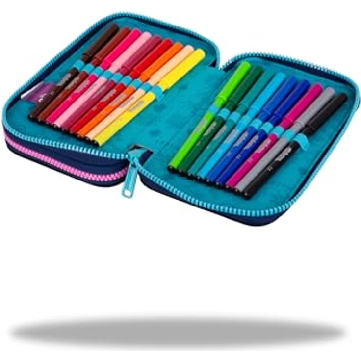 CoolPack Federmäppchen Etui JUMPER 2, STITCH, geräumig mit 12 Buntstiften, 18 Farbmarkern und hochwertigem Polyester – Bild 3