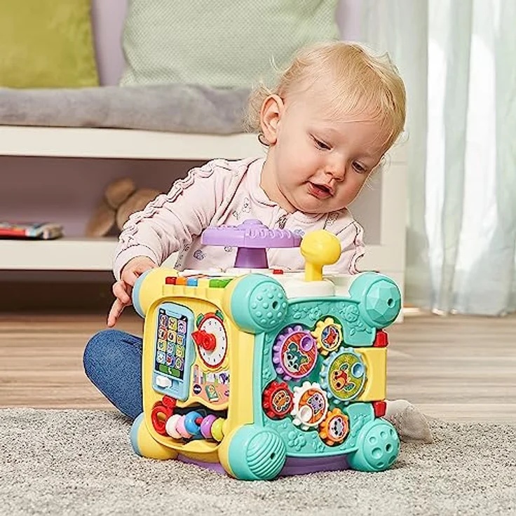 VTech Baby Spielspaß-Entdeckerwürfel – Interaktiver Spielwürfel mit Musik, Formen und beweglichen Elementen – Für Kinder von 12-36 Monaten – Bild 5