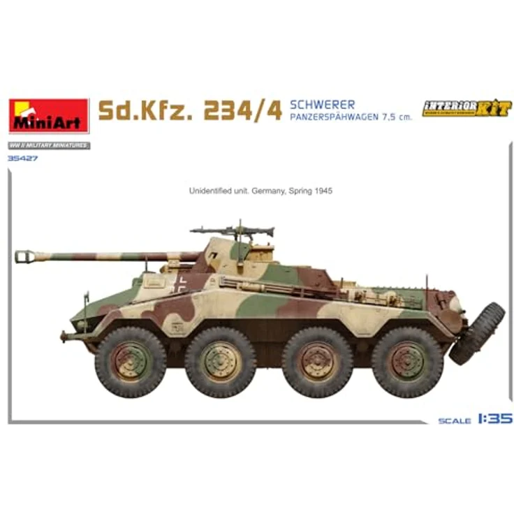 Other 1:35 Sd.Kfz 234/4 Panzerspähwagen, Detailiertes Modell mit Interieur und vier Dekorationsvarianten – Bild 11