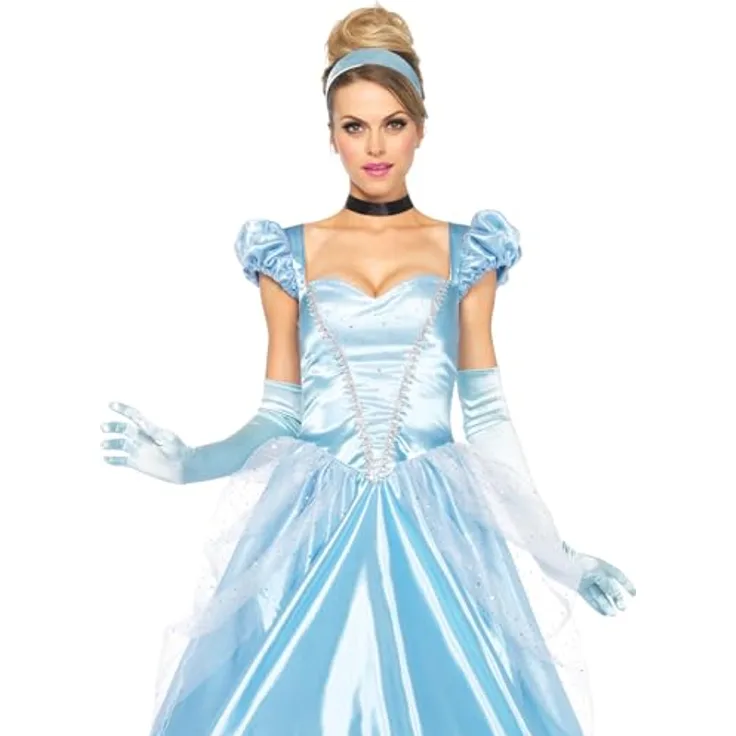 Leg Avenue Cinderella Classic, Kostüm-Set mit satinballkleid und Tüll, Größe M