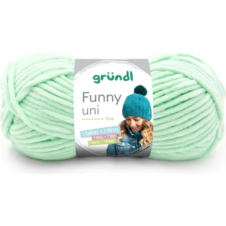 Gründl Funny Chenille Wolle uni einfarbig zum Stricken Häkeln, Chenillegarn Häkelwolle, 120,00 m (Chenillewolle, Flauschgarn, Kuschelwolle), weich und pflegeleicht, in verschiedenen Farben