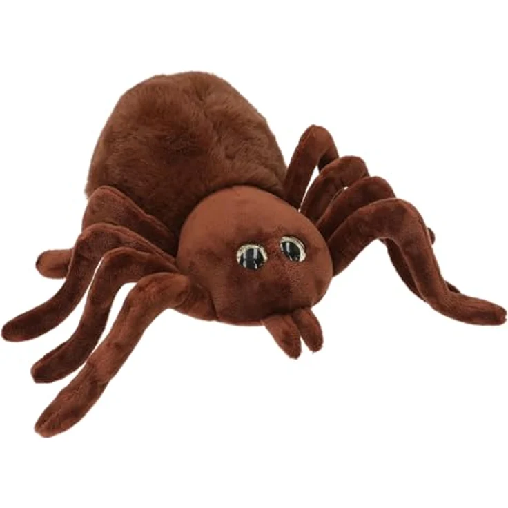 Depesche 13903 Adventure World - Kuscheltier Spinne, hellbraun mit Glitzer-Augen, ca. 20 cm Plüschtier – Bild 1