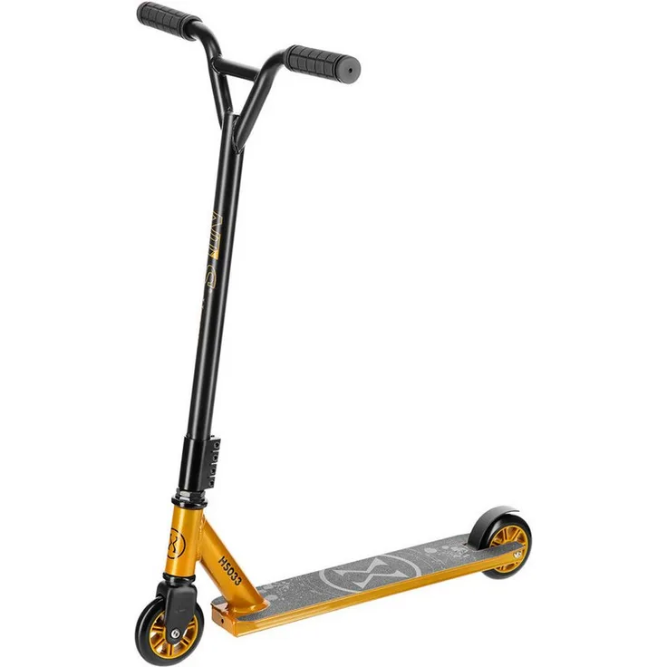 NILS EXTREME Stuntscooter Scooter Roller Stuntroller Schwarz/Gold Tretroller, sehr wendig